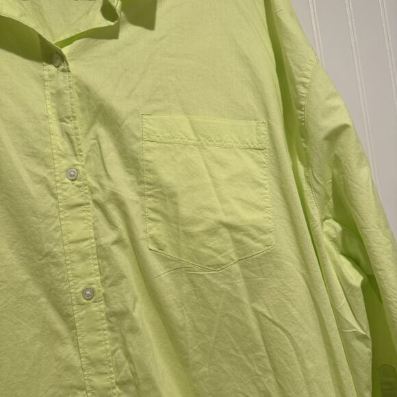 Old Navy Boyfriend Shirt Lime Green NEW Plus Size 2X - Picture 3 of 7